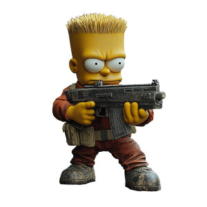 Bart With Airsoft Vinyl Car Decal Sticker – Waterproof & UV-Resistant 8"