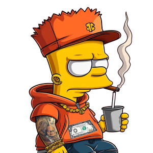 Cartoon Thug Bart V2 Vinyl Car Decal Sticker – Waterproof & UV-Resistant 8"