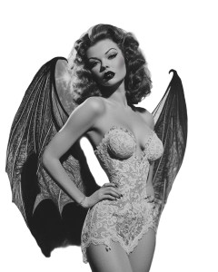 Vintage Bat-Winged Woman Vinyl Car Decal Sticker – Waterproof & UV-Resistant 8"