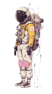 Colorful Space Suit Vinyl Car Decal Sticker – Waterproof & UV-Resistant 8"