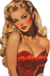 Blonde In Red Dress Vinyl Car Decal Sticker – Waterproof & UV-Resistant 8" Blonde In Red Dress Vinyl Car Decal Sticker – Waterproof & UV-Resistant 8"