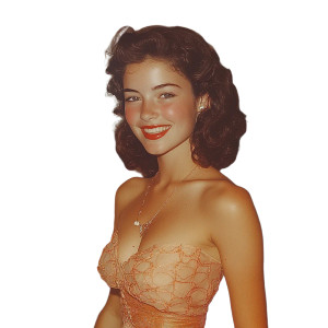 1950S Christmas Woman V2 Vinyl Car Decal Sticker – Waterproof & UV-Resistant 8"