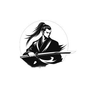 Samurai Katana Logo Vinyl Car Decal Sticker – Waterproof & UV-Resistant 8"