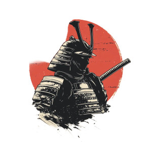 Vintage Samurai Logo Vinyl Car Decal Sticker – Waterproof & UV-Resistant 8"