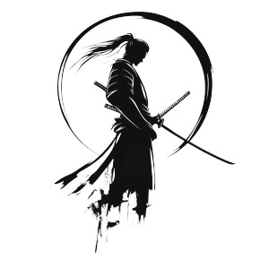 Samurai Line Logo Vinyl Car Decal Sticker – Waterproof & UV-Resistant 8"