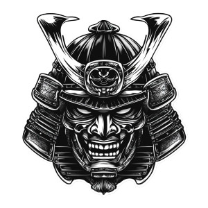 Samurai Helmet Patch V2 Vinyl Car Decal Sticker – Waterproof & UV-Resistant 8"