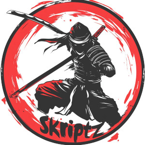 Skriptz Samurai Logo Vinyl Car Decal Sticker – Waterproof & UV-Resistant 8"