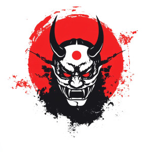 Japanese Demon Art Vinyl Car Decal Sticker – Waterproof & UV-Resistant 8"