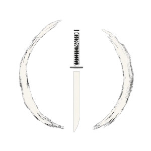 Oriental Sword Icon Vinyl Car Decal Sticker – Waterproof & UV-Resistant 8"