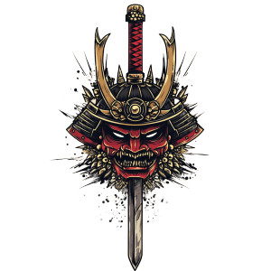 Samurai Mace Tattoo Vinyl Car Decal Sticker – Waterproof & UV-Resistant 8"