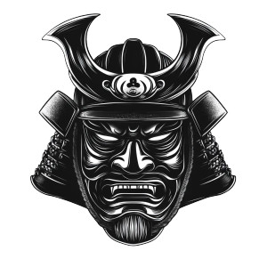 Bushido Mask Logo Vinyl Car Decal Sticker – Waterproof & UV-Resistant 8"