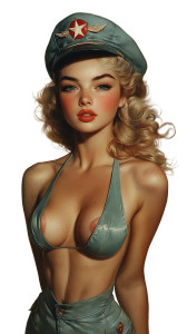 Vintage Pin-Up Art Vinyl Car Decal Sticker – Waterproof & UV-Resistant 8"