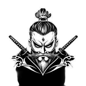 Samurai Barber Logo Vinyl Car Decal Sticker – Waterproof & UV-Resistant 8"