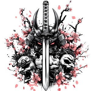 Samurai Sword Scene Vinyl Car Decal Sticker – Waterproof & UV-Resistant 8"