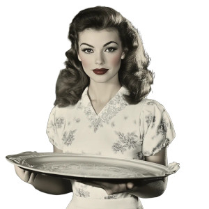 1950S Waitress Vinyl Car Decal Sticker – Waterproof & UV-Resistant 8"