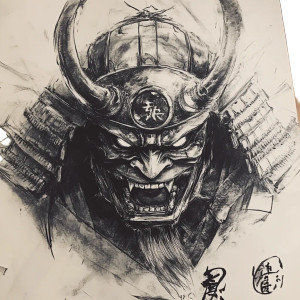 Oni Mask Samurai V2 Vinyl Car Decal Sticker – Waterproof & UV-Resistant 8"