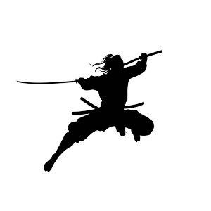 Leaping Samurai Vinyl Car Decal Sticker – Waterproof & UV-Resistant 8"
