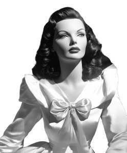 Gene Tierney Mannequin Vinyl Car Decal Sticker – Waterproof & UV-Resistant 8"
