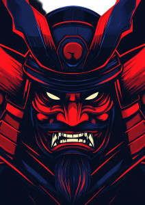 Samurai Helmet Logo V6 Vinyl Car Decal Sticker – Waterproof & UV-Resistant 8"