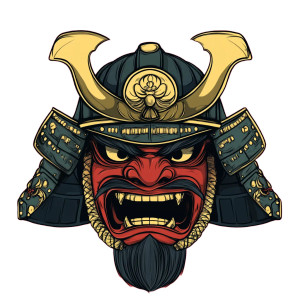 Japanese Warrior Mask Vinyl Car Decal Sticker – Waterproof & UV-Resistant 8" Japanese Warrior Mask Vinyl Car Decal Sticker – Waterproof & UV-Resistant 8"