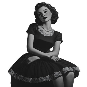 1950S Dress Woman Vinyl Car Decal Sticker – Waterproof & UV-Resistant 8" 1950S Dress Woman Vinyl Car Decal Sticker – Waterproof & UV-Resistant 8"