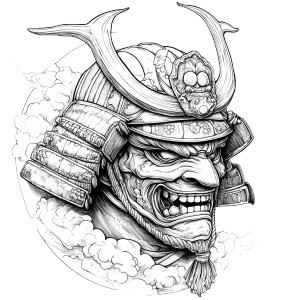 Samurai Mask Coloring Vinyl Car Decal Sticker – Waterproof & UV-Resistant 8" Samurai Mask Coloring Vinyl Car Decal Sticker – Waterproof & UV-Resistant 8"