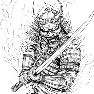 Samurai Oni Mask V3 Vinyl Car Decal Sticker – Waterproof & UV-Resistant 8"