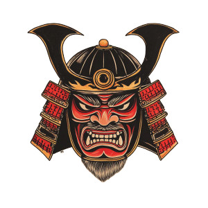 Samurai Tattoo Flash Vinyl Car Decal Sticker – Waterproof & UV-Resistant 8"