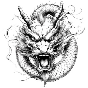 Japanese Dragon Front Vinyl Car Decal Sticker – Waterproof & UV-Resistant 8"