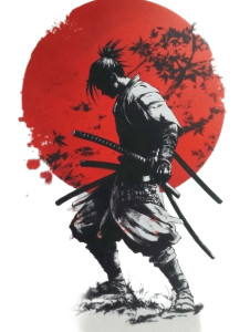 Samurai Stencil V2 Vinyl Car Decal Sticker – Waterproof & UV-Resistant 8"