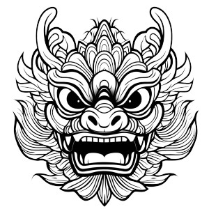 Chinese Dragon Head V4 Vinyl Car Decal Sticker – Waterproof & UV-Resistant 8"