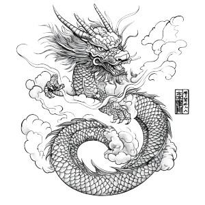 Japanese Dragon Tattoo V5 Vinyl Car Decal Sticker – Waterproof & UV-Resistant 8"