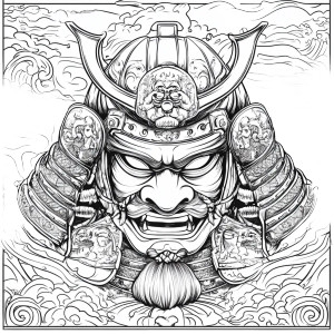 Samurai Helmet Banner Vinyl Car Decal Sticker – Waterproof & UV-Resistant 8"