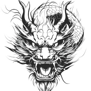 Japanese Dragon Head Vinyl Car Decal Sticker – Waterproof & UV-Resistant 8"