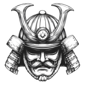 Simplified Samurai Helmet Vinyl Car Decal Sticker – Waterproof & UV-Resistant 8"