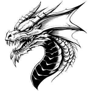 Viking Dragon Head Vinyl Car Decal Sticker – Waterproof & UV-Resistant 8"