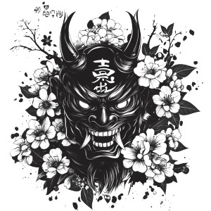 Oni Mask Blossom Vinyl Car Decal Sticker – Waterproof & UV-Resistant 8" Oni Mask Blossom Vinyl Car Decal Sticker – Waterproof & UV-Resistant 8"