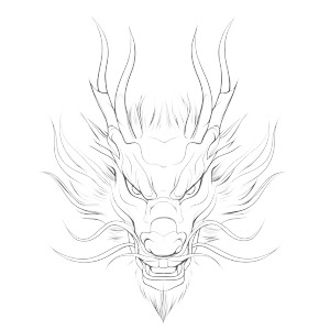 Chinese Dragon Head V5 Vinyl Car Decal Sticker – Waterproof & UV-Resistant 8"