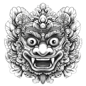 Balinese Mask Art Vinyl Car Decal Sticker – Waterproof & UV-Resistant 8"