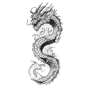 Japanese Dragon Tattoo V27 Vinyl Car Decal Sticker – Waterproof & UV-Resistant 8"