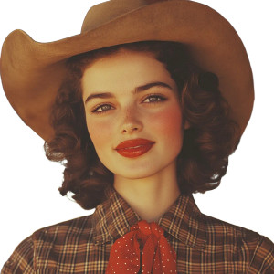 Shy Cowgirl Portrait Vinyl Car Decal Sticker – Waterproof & UV-Resistant 8"