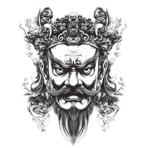 Mythological Chinese Face Vinyl Car Decal Sticker – Waterproof & UV-Resistant 8" Mythological Chinese Face Vinyl Car Decal Sticker – Waterproof & UV-Resistant 8"