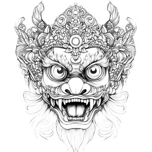 Barong Line Draw Vinyl Car Decal Sticker – Waterproof & UV-Resistant 8"