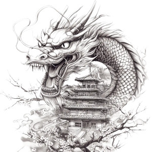 Chinese Dragon Sketch Vinyl Car Decal Sticker – Waterproof & UV-Resistant 8" Chinese Dragon Sketch Vinyl Car Decal Sticker – Waterproof & UV-Resistant 8"
