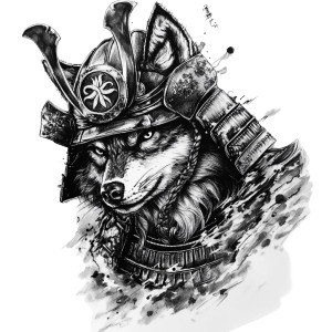 Samurai Wolf Vinyl Car Decal Sticker – Waterproof & UV-Resistant 8"