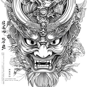 Kabuki Mask Art Vinyl Car Decal Sticker – Waterproof & UV-Resistant 8"