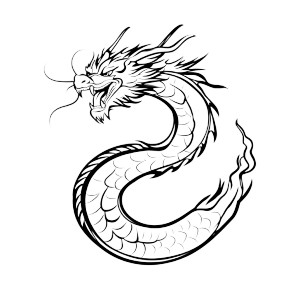 Minimalist Chinese Dragon Vinyl Car Decal Sticker – Waterproof & UV-Resistant 8"