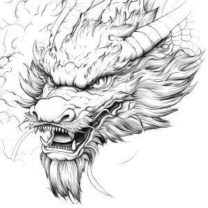 Japanese Dragon Coloring Vinyl Car Decal Sticker – Waterproof & UV-Resistant 8"