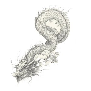 Chinese Dragon Tattoo V16 Vinyl Car Decal Sticker – Waterproof & UV-Resistant 8"