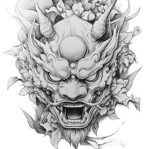 Hannya Mask V4 Vinyl Car Decal Sticker – Waterproof & UV-Resistant 8"